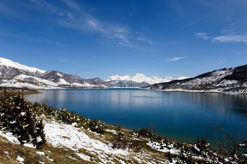 Immagine con lago, neve, montagne, cielo, acqua, montagna, riflesso