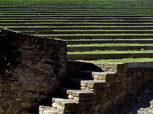 Immagine con gradini, erba, scale, ombra, pietre, verde, scala, scalinata, salita, mattoni