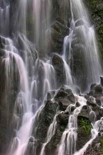 Immagine con acqua, cascata, rocce, erba, sassi, verde, cascate, spruzzi, bianco