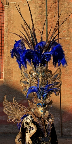 Immagine con maschera, blu, piume, ali, oro, carnevale, venezia, nero, penne, ricami, costume, viola, decorazioni, azzurro, mattoni