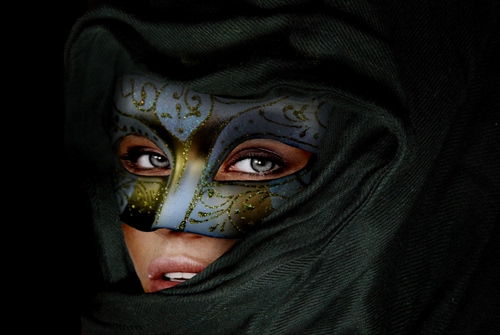 Immagine con maschera, occhi, carnevale, nero, bocca