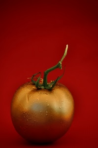 pomodoro, rosso, oro, verde, picciolo, macro