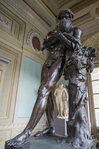 statue, museo, bronzo, statua, marmo, scultura, piedistallo, barba, colonna, uomini, piedi, grappoli, vite, nudo, uva, sculture, interno, finestra, stucchi, sala