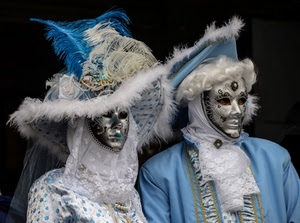 maschere, carnevale, piume, venezia, cappelli, coppia, pizzo, costumi, bianco