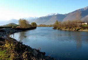 fiume, alberi, montagne, acqua, montagna, neve, casa, paesaggio, riflessi