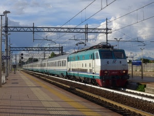treno, binari, stazione, locomotiva, ferrovia, fili, vagoni