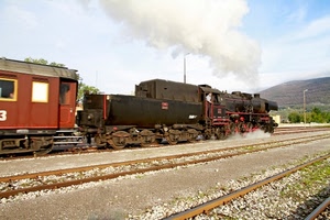treno, binari, locomotiva, vapore, fumo, ferrovia, rotaie, carrozza, treni