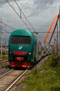 treno, binari, ferrovia, verde, vagoni, locomotore, rotaie, locomotiva