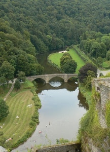 ponte, fiume, alberi, verde, acqua, panorama, archi, prato, paesaggio, bosco