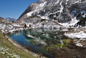 neve, lago, montagna, riflesso, acqua, montagne, riflessi, cielo