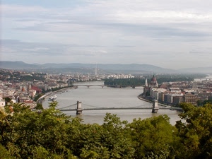 fiume, panorama, alberi, ponti, ponte, acqua, città, cielo