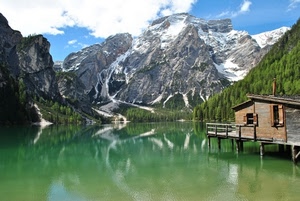 lago, montagne, montagna, riflesso, nuvole, verde, neve, riflessi, baita, acqua, casa, cielo