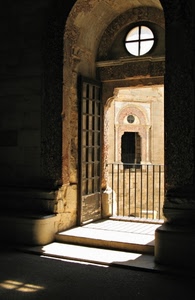 ringhiera, porta, arco, finestra, luce, gradino, finestre, ombra, balcone