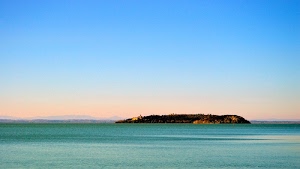isola, cielo, mare, azzurro, acqua, marrone, case, alberi, alba, verde, orizzonte, lago, rosa
