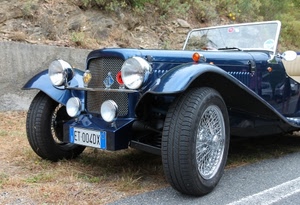 blu, auto, ruote, targa, epoca, automobile, fanali