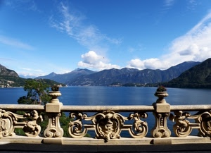 lago, montagne, balaustra, nuvole, panorama, cielo, acqua, monti, vasi