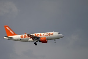 aereo, ali, arancione, cielo, volo, ruote, carrello, volare, motori