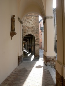 portico, archi, statua, ombre, pilastri, colonne, porticato, portici