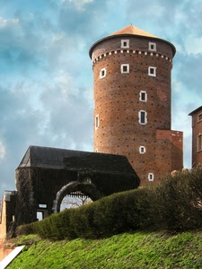 torre, finestre, siepe, nuvole, cielo, cespugli, castello, arco, verde