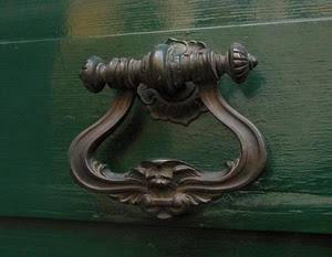 batacchio, verde, porta, legno, metallo, ferro, portone