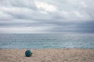 mare, spiaggia, sabbia, cielo, nuvole, palla, pallone, acqua
