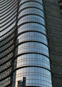 grattacielo, finestre, riflesso, vetri, palazzo, vetro, specchi, curve, riflessi