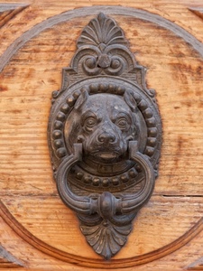 porta, batacchio, cane, legno, ferro, anello, bronzo, portone
