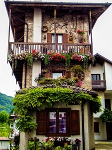 fiori, balcone, finestre, casa, verde, balconi, attrezzi, finestra, foglie