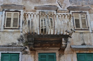 balcone, finestre, ringhiera, persiane, casa, palazzo
