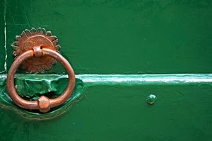 verde, batacchio, porta, anello, ferro, portone, battiporta, rame