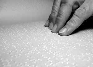 dita, braille, unghie, bianconero, mano, libro, cieco, scrittura, quattro