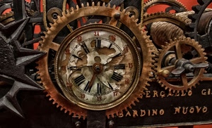 orologio, ingranaggi, ruote, numeri, quadrante, denti, ore, antico, nuovo, lancette