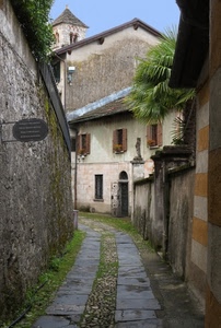 vicolo, strada, finestre, campanile, borgo, insegna, case, porta, cancello