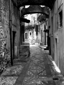 vicolo, finestre, bianconero, porte, gradini, scala, lampione, archi, scale, scalini, strada, arco, balcone, vicoli