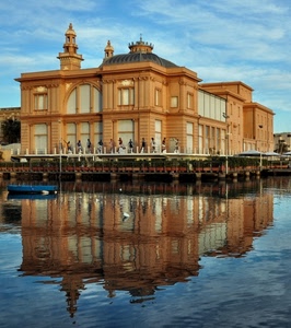 barca, acqua, riflesso, palazzo, cielo, edificio, nuvole, arancione, riflessi