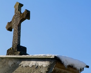 croce, neve, cielo, inverno, azzurro, tetto, cemento