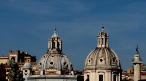 cupole, cielo, finestre, colonna, chiese, croci, due, chiesa, statua, case, croce, nuvole, palazzi, obelisco, azzurro, roma, cerchi