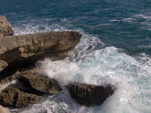 mare, onde, scogli, schiuma, acqua, rocce, azzurro, onda, bianco