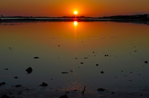 tramonto, acqua, sole, riflesso, mare, rosso, giallo, arancio