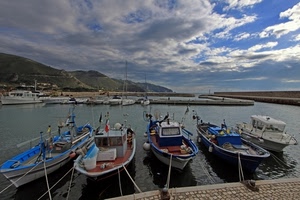 barche, porto, nuvole, mare, cielo, acqua, montagne, azzurro, funi