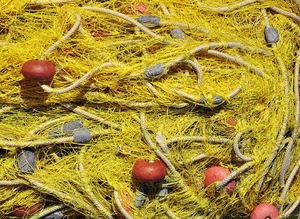 rete, giallo, pesca, corda, galleggianti, reti, gialla