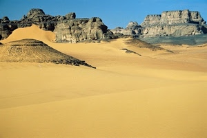deserto, sabbia, rocce, cielo, montagne, dune, giallo, panorama