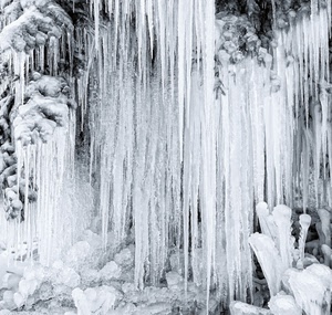 ghiaccio, freddo, inverno, bianco, stalattiti, gelo, cascata, neve, alberi