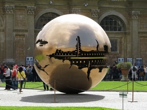 sfera, palla, scultura, persone, bronzo, metallo, monumento, pomodoro, ottone, catena