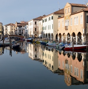 ponte, canale, riflesso, barche, acqua, riflessi, case, archi, palazzi