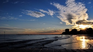 mare, tramonto, nuvole, spiaggia, sole, acqua, onde, panorama, cielo, controluce