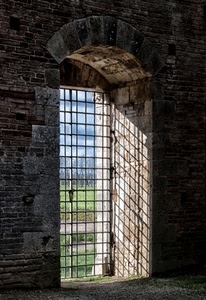 grata, arco, ombre, porta, ombra, finestra, cancello, inferriata, quadrati, cielo, muro, ferro