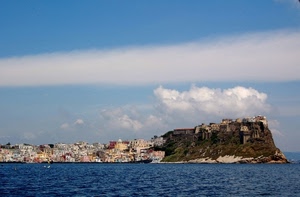 mare, nuvole, paese, panorama, cielo, case, acqua, blu