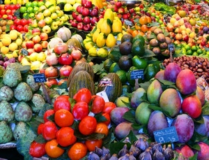 frutta, colori, giallo, rosso, multicolore, verde, mercato, fichi, mele, cibo