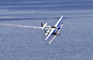 mare, scia, aereo, due, aerei, bianco, acqua, aeroplani, ali